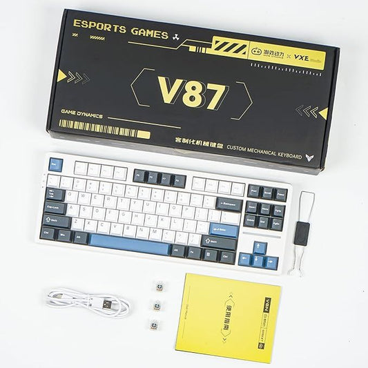 Enmakpak x VGN V87 Gaming, Wireless Mechanical Programmable Keyboard, 87 Keys, Hot Swap, 3 Connectivity Bluetooth, 2.4 GHz, USB-C New, Open Box Keyboard