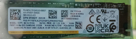 Samsung PM9F1 512 GB Gen 4 NVMe (2280) Internal SSD M.2 Used SSD